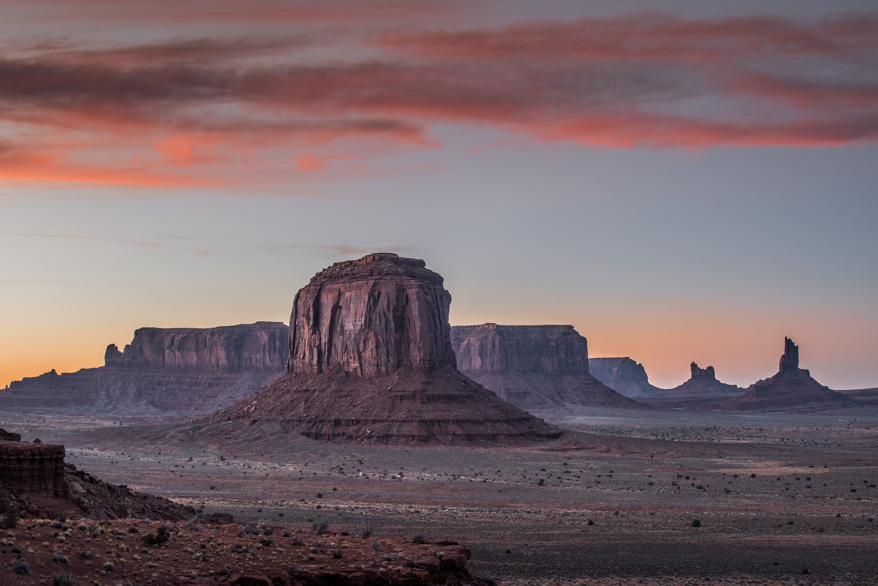 Monument Valley after sunset
